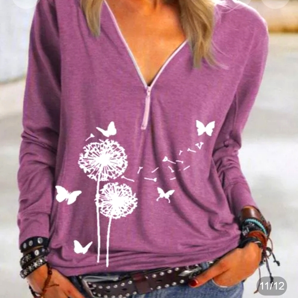 COOL DAYS Long Sleeve Half Zip Sweatshirt - Picture 2 of 2